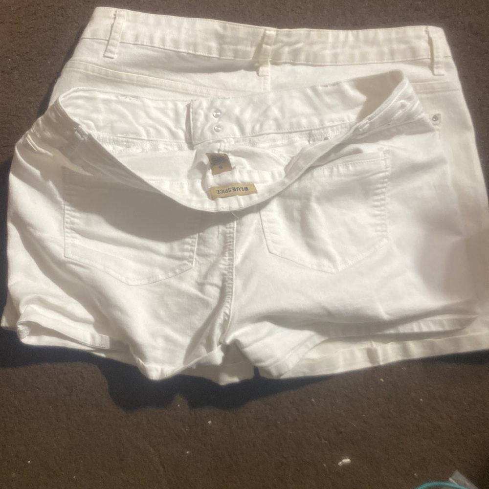 Blue spice jean shorts